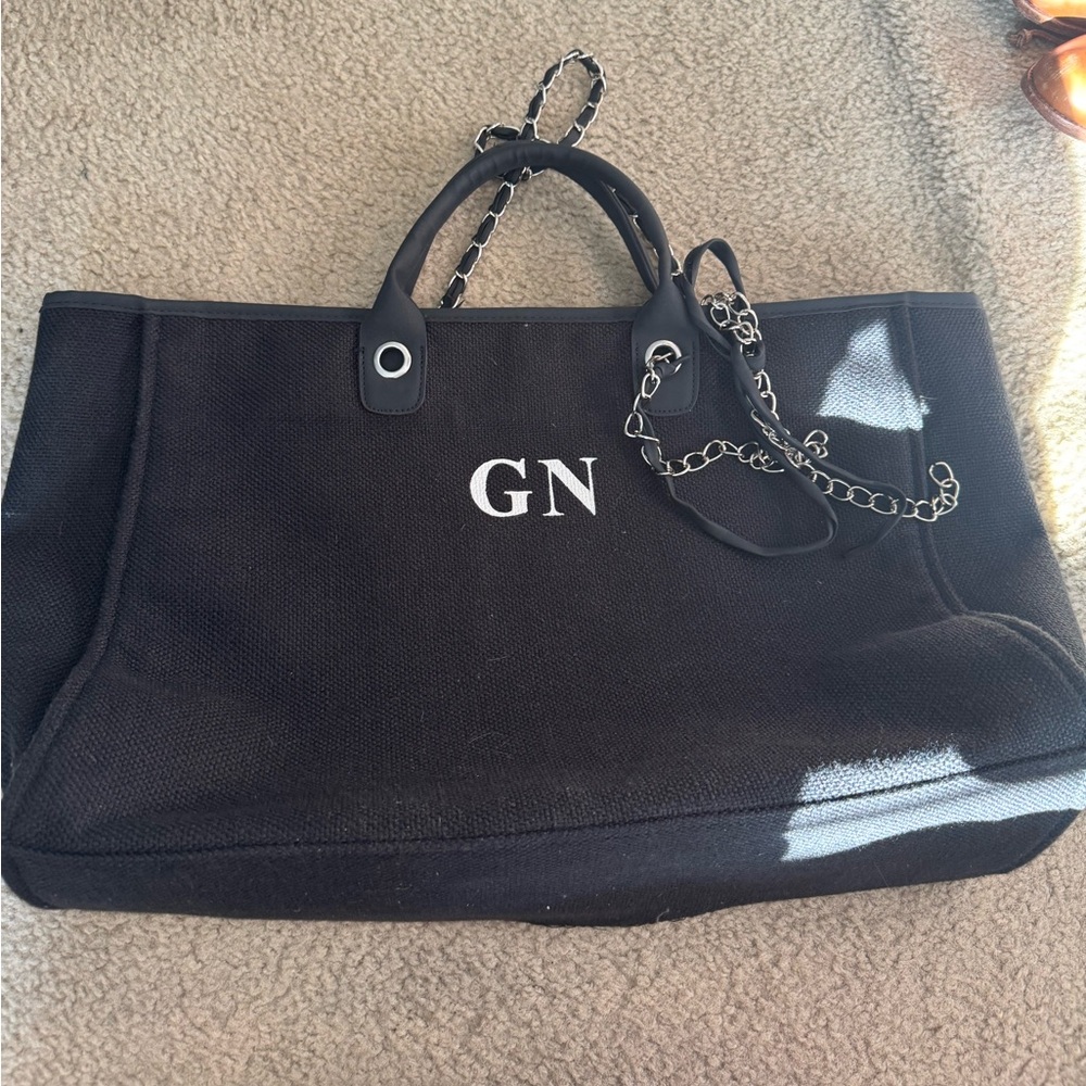 Lily & Bean Black Chain-Handle Tote Bag